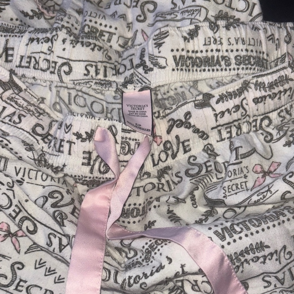 Victoria's Secret Cream and Pink Lounge Pants